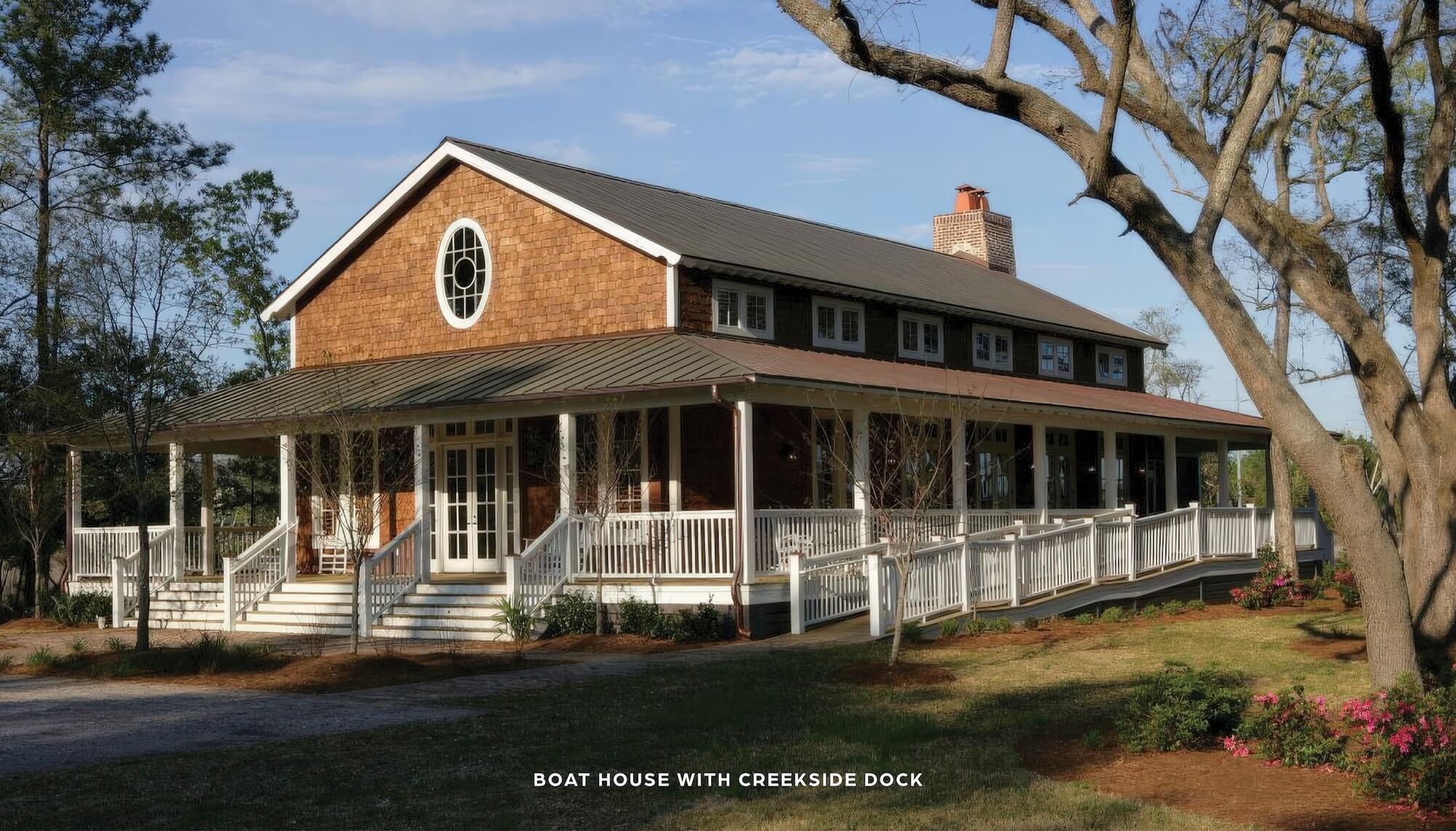 boat house and creekside dock